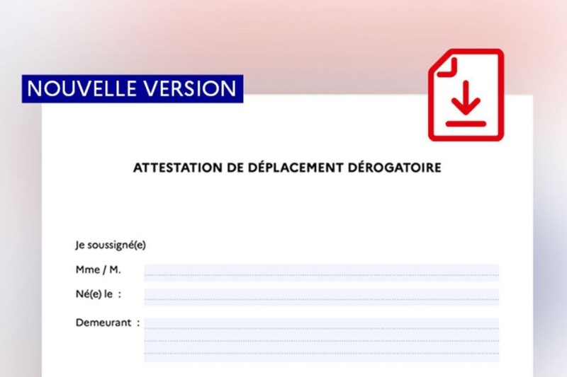 Attestation de sortie pendant le confinement