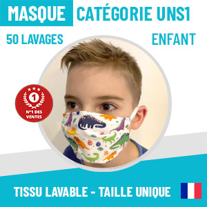 Masque tissu catégorie 1 lavable et réutilisable