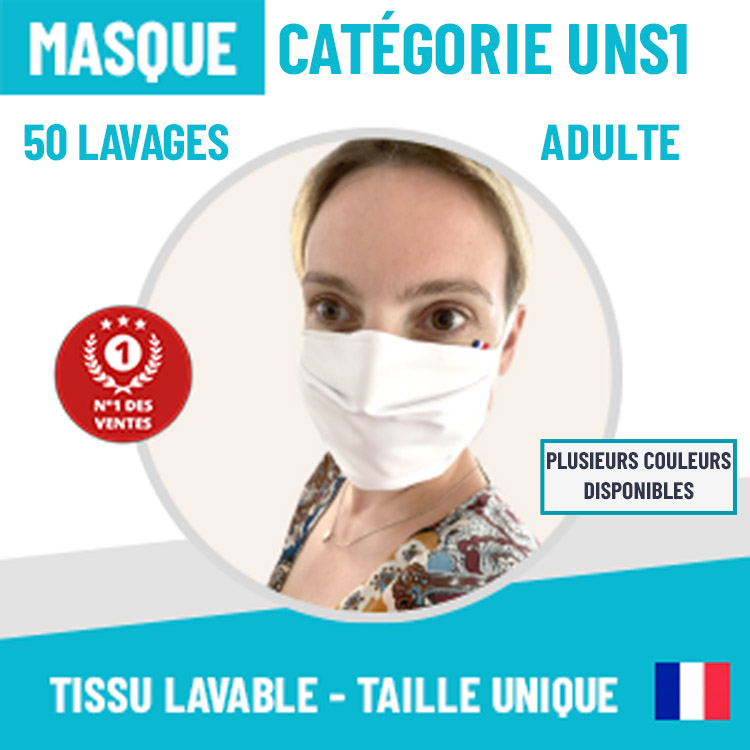 Masque tissu catégorie 1 lavable et réutilisable