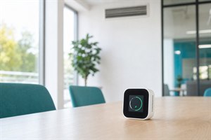 Capteur de qualité de l air dans une salle de réunion lumineuse